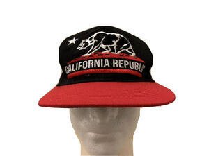 California Republic Black Red Adjustable Snapback Hat Leader Of Gen Apparel LOGA